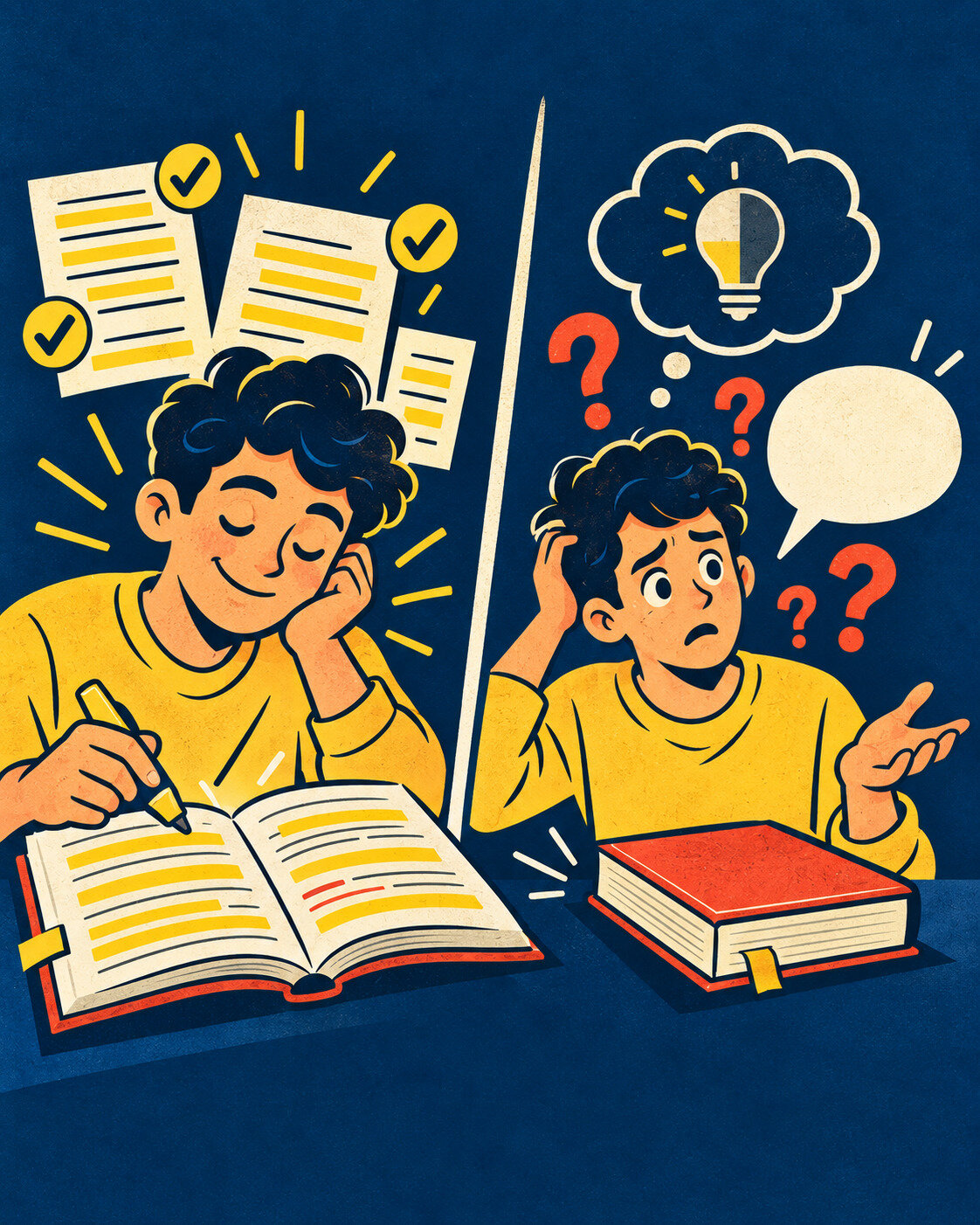 Ilustração sobre aprender com técnica
